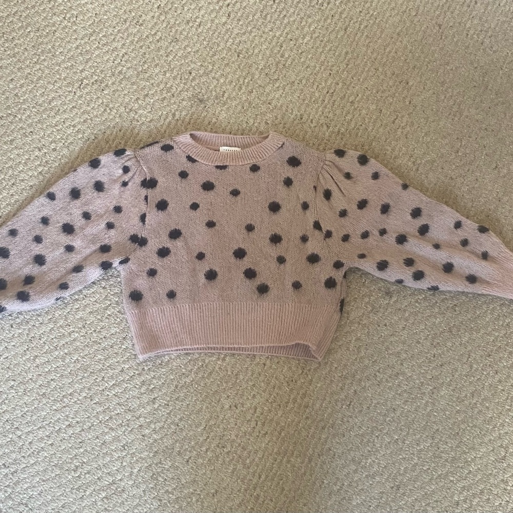 Topshop Black and Pink Crew Neck Sweater